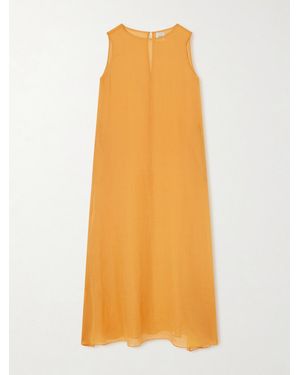 Leset Niko Ramie-Gauze Maxi Dress - Orange