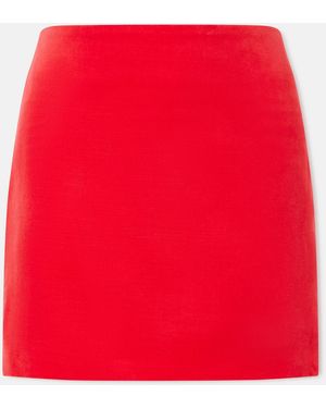 Blazé Milano Coci Cotton And Linen-Velvet Mini Skirt - Rot