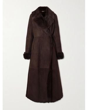 Nour Hammour Manteau En Peau Lainée Joni - Marron