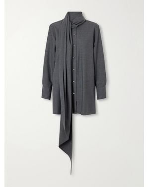 Willy Chavarria Cravat Wool Shirt - Gray