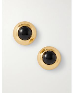 Julietta Bombe Vergoldete Ohrringe Mit Onyxen - Mettallic