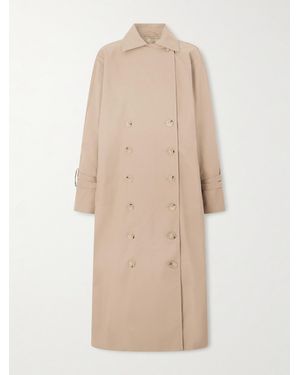 TOTEME Signature Double-Breasted Cotton-Blend Gabardine Trench Coat - Natural