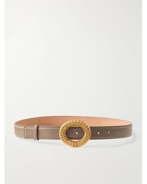 Sonia Petroff Lobster Vibe-Tone, Leather And Crystal Belt - Natural