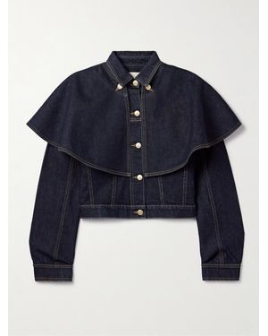 Ulla Johnson Anais Wandelbare Jeansjacke Mit Cape-Effekt - Blau