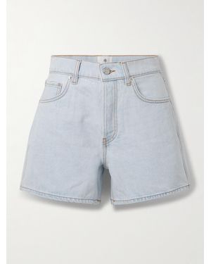 Anine Bing Dalton Organic Denim Shorts - Blue