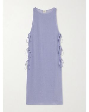 LeKasha Jarajug Organic Linen Midi Dress - Purple