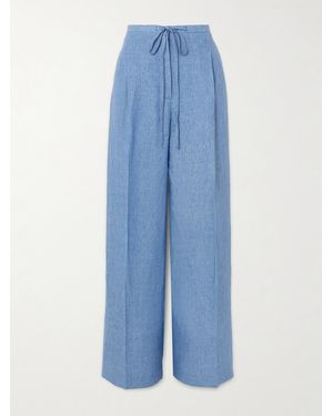 Rohe Linen Wide-Leg Trousers - Blue