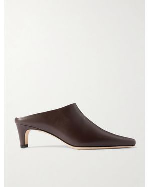 STAUD Wally Leather Mules - Brown