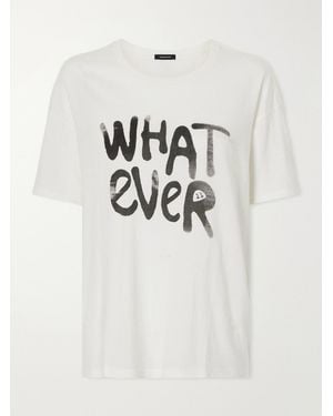 R13 Whatever 13 Printed Cotton And Cashmere-Blend Jersey T-Shirt - Natural