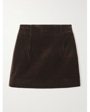 LIBEROWE Vera Cotton-Velvet Mini Skirt - Black