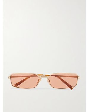 Prada Goldfarbene Sonnenbrille Mit Eckigem Rahmen - Pink