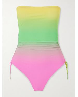 Lido Venti Trägerloser Badeanzug Mit Farbverlauf Und Raffungen - Grün