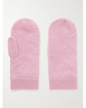 Lisa Yang Brushed-Cashmere Mittens - Pink