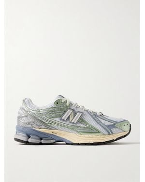 New Balance 1906R Metallic Leather-Trimmed Mesh And Suede Trainers - Blue
