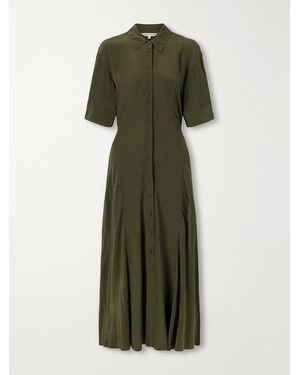 Veronica Beard Perenna Satin Midi Dress - Green