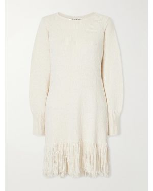 Alix Of Bohemia Renny Fringe-Detailed Knitted Cotton Mini Dress - Natural