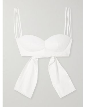 Magda Butrym Appliquéd Cotton Bralette - White