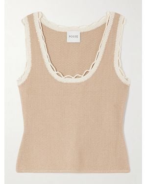 Posse Willow Crochet-Trimmed Knitted Tank - Natural