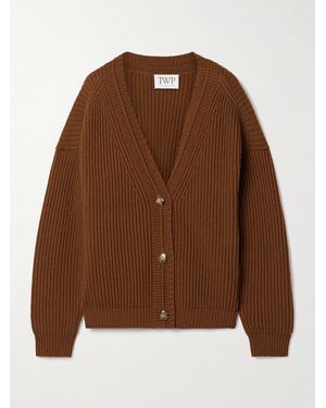Twp Ribbed Cashmere Cardigan - Brown