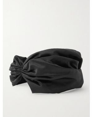 Jennifer Behr Dinah Gathered Duchesse Silk-Satin Headband - Schwarz