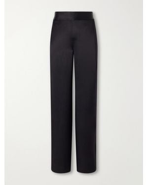 Lisa Yang Satin Straight-Leg Pants - Blue