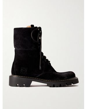 Loewe Sierra Suede Ankle Boots - Black