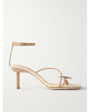 Christopher Esber Doma Stone-Embellished Suede Sandals - Natural