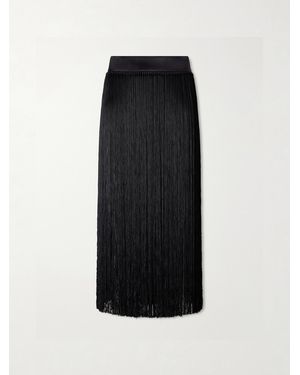 Dolce & Gabbana Fringed Midi Skirt - Black