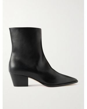 Manolo Blahnik Aliera 50 Leather Ankle Boots - Black
