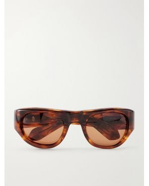 Jacques Marie Mage Clyde Aviator-Style Acetate Sunglasses - Brown