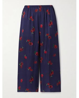 KHAITE Mindy Hose Mit Weitem Bein Aus- Bedrucktem Twill - Blau
