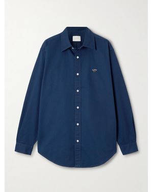 Aimé Leon Dore Hemd Aus Baumwoll-Twill Mit Stickerei - Blau