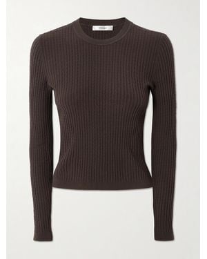 FRAME Zopfstrickpullover - Schwarz