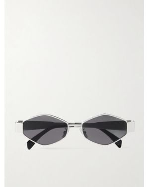 Celine Triomphe Hexagon-Frame-Tone Sunglasses - Metallic