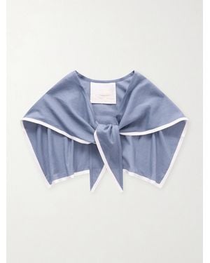 Les Vacances d'Irina Sailor Cotton-Voile Triangle Scarf - Blue