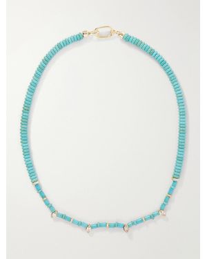 Joolz by Martha Calvo Ella And Crystals 14-Karat-Plated Beaded Necklace - Blue