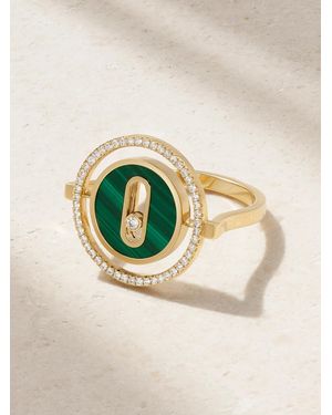 Messika Lucky Move 18-Karat, Malachite And Diamond Ring - Green