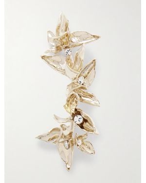 Erdem Flower-Tone Crystal Brooch - White