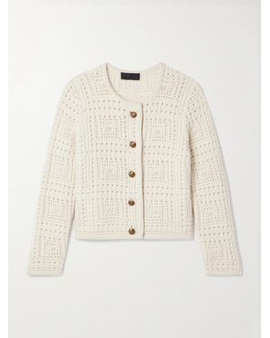 Nili Lotan Harry Pointelle-Knit Cashmere Cardigan - Natural
