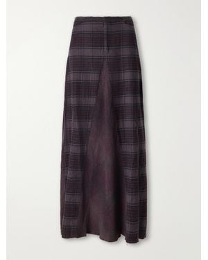 Our Legacy Rebel Checked Cotton-Flannel Midi Skirt - Purple