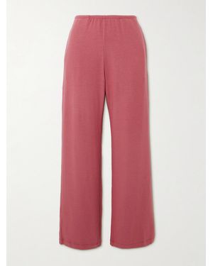 Leset Lauren Stretch-Jersey Flared Track Trousers - Pink