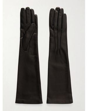 Nour Hammour Leather Gloves - Black