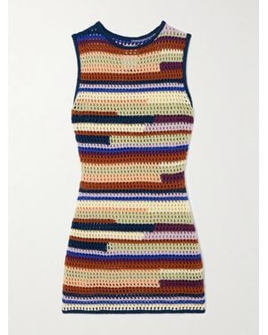Escvdo Spondylus Open-Knit Organic Cotton Mini Dress - Multicolor