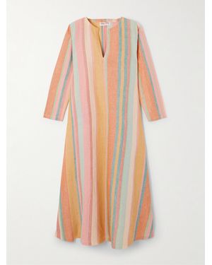 Emporio Sirenuse Striped Linen Kaftan - White