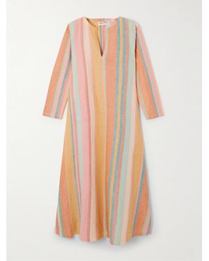 Emporio Sirenuse Striped Linen Kaftan - White