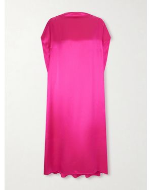 Dries Van Noten Silk-Satin Midi Dress - Pink