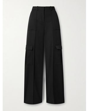 Veronica de Piante Etta Grain De Poudre Wool Wide-Leg Trousers - Black