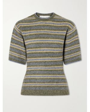 Proenza Schouler Dana Striped Wool-Blend Sweatshirt - Gray