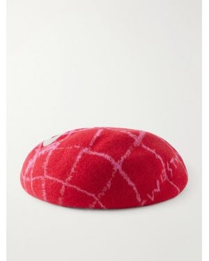 Vivienne Westwood Orb Argyle Jacquard Beret - Red