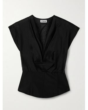 STAUD Pinnacle Oberteil Aus Seidenorganza Und Faille - Schwarz